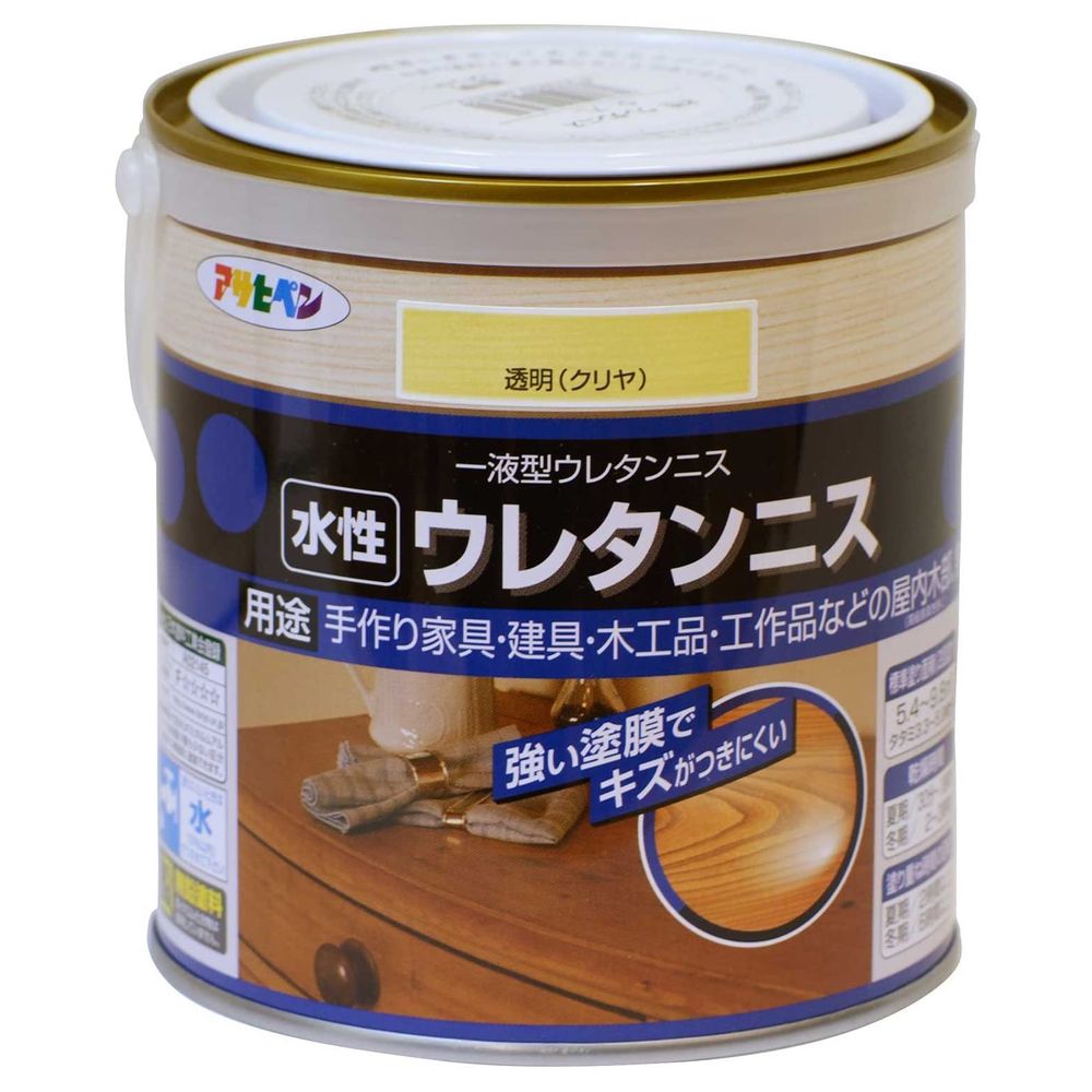 （まとめ買い）水性ウレタンニス 0.7L 透明（クリヤ） [x3]塗装用品