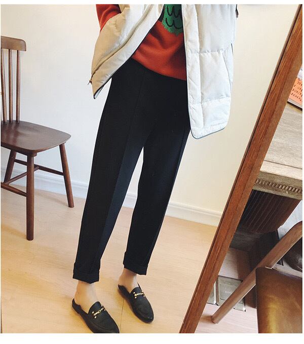 パンツ ボトムス テーパードパンツ アンクルパンツ クロップドパンツ レディース 9分丈 アンクル丈 スリム 細身 テーパード ポケット ハイウエスト センタープレス ウエストゴム 韓国ファッション