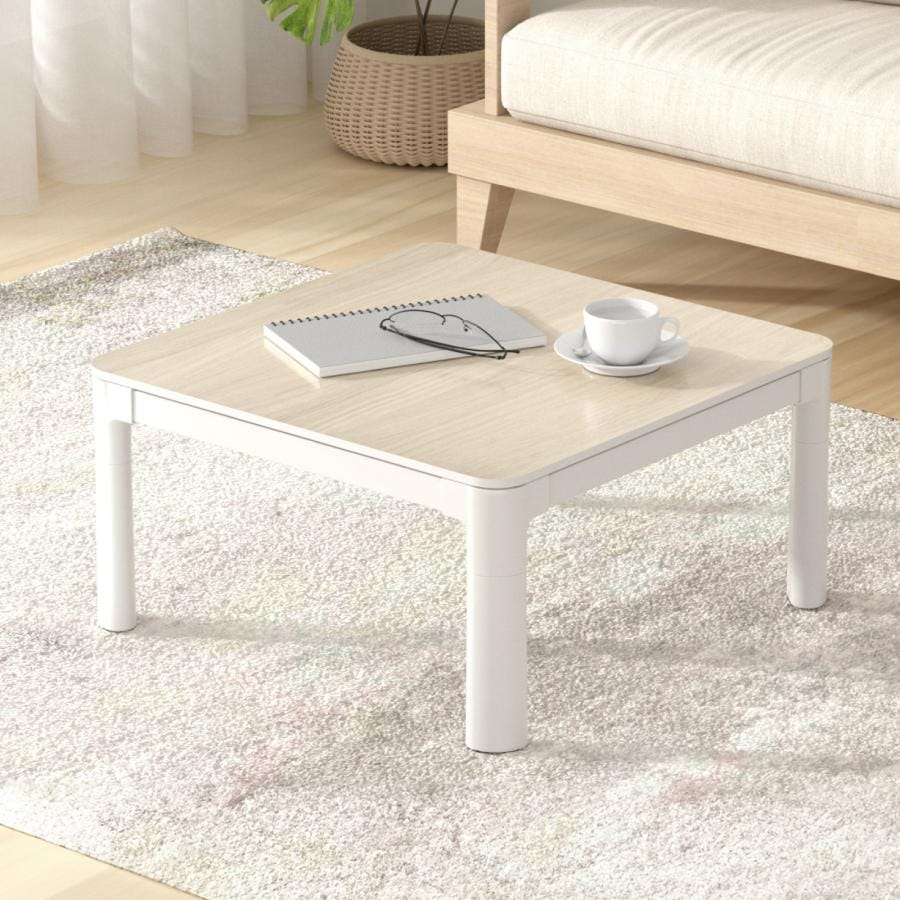 特価 テーブル 折脚カジュアル 正方形 75×75 コタツ 折れ足 折りたたみ 炬燵 テーブル 木目 白木 オールシーズン コンパクト 一人暮らし