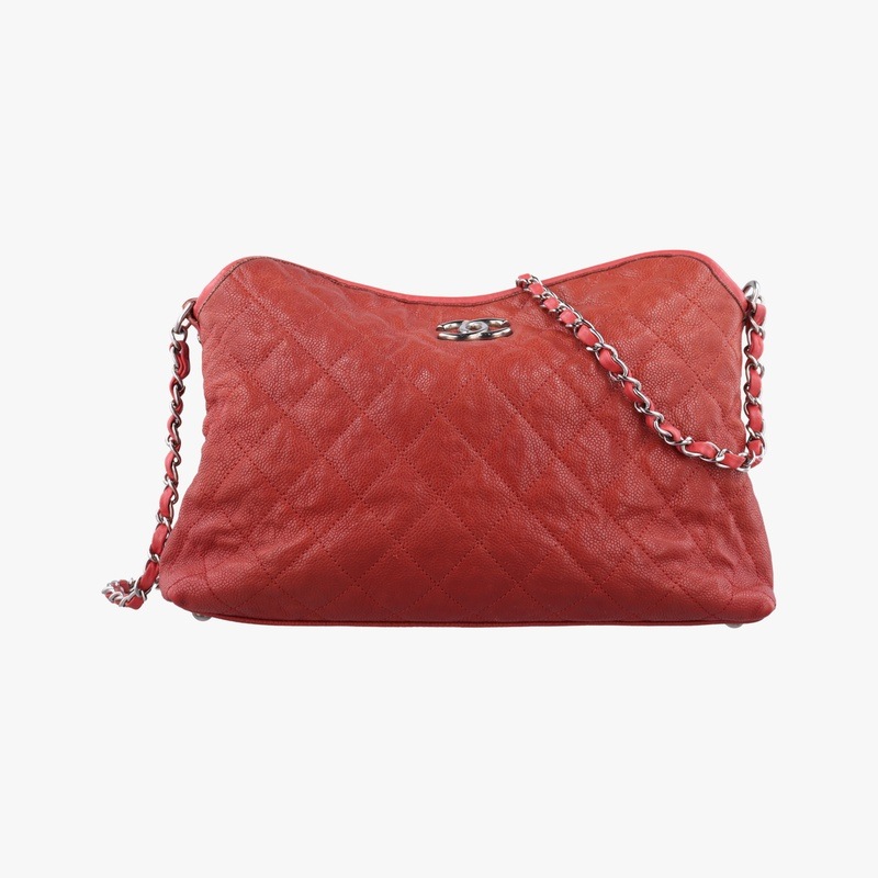 マトラッセ ホーボーレッドキャビアスキンA6680215708223中古