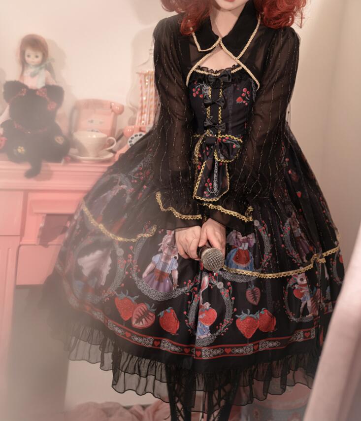 ロリータ服 甘ロリ ジャンパースカート ロリータワンピース 甘いロリータ ゴシック風 コスチューム ゴスロリ コスプレ衣装 パーティードレス ハロウィン衣装 文化祭 学園祭 イベント ブラック ベージ
