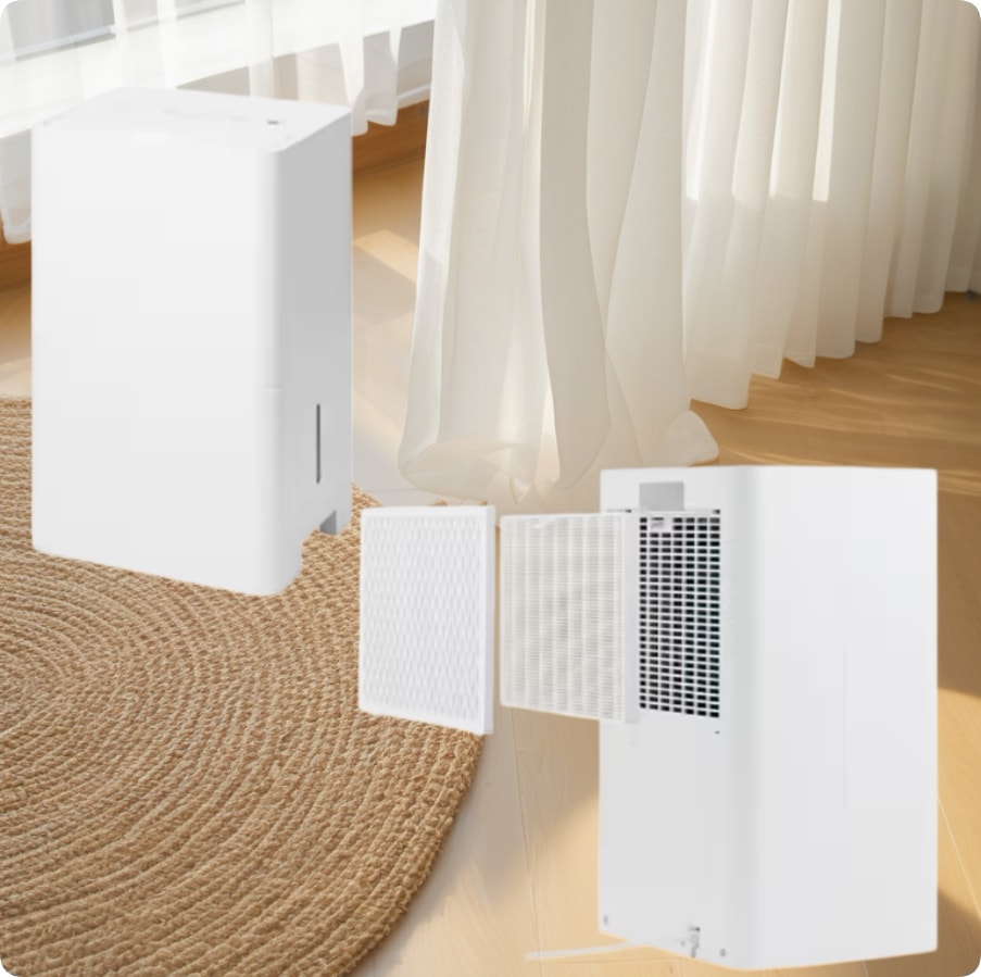 空気清浄機能付き除湿機 JS-E956W 除湿能力5.6L/日（50Hz）/6.3L/日（60Hz） ホワイト