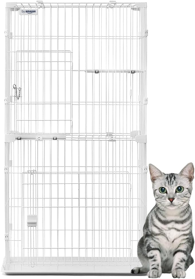 by スリム キャットケージ 2段 ホワイト