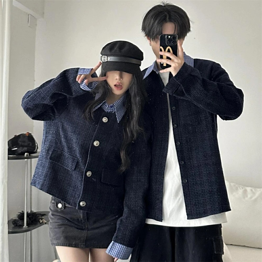 ペアルック レディース アウター メンズ ブランド 重ね着レイヤード 韓国風 高級 秋 冬 ブランド ペアルック カップル お揃い 服 おしゃれ 春 カップル ペアルックトレーナー 大きいサイズ リン