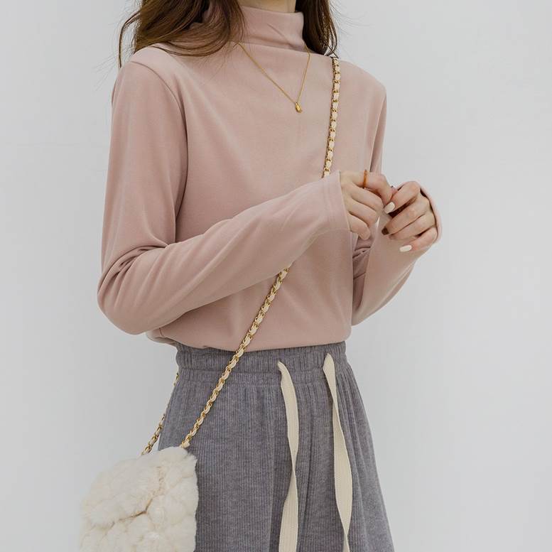 トップス プチハイネック 長袖 カットソー レディース 春 秋 冬 ハイネックカットソー 個性的30%までに制限