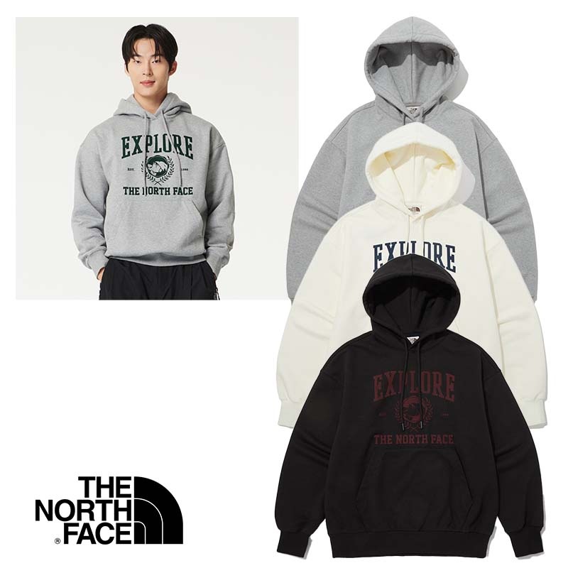 NM5PP51 EXPLORE HOOD PULLOVER 2025 スウェット トレーナー パーカー フード フーディ 綿 オーバーサイズ レディース メンズ ユニセックス ロゴ 韓国