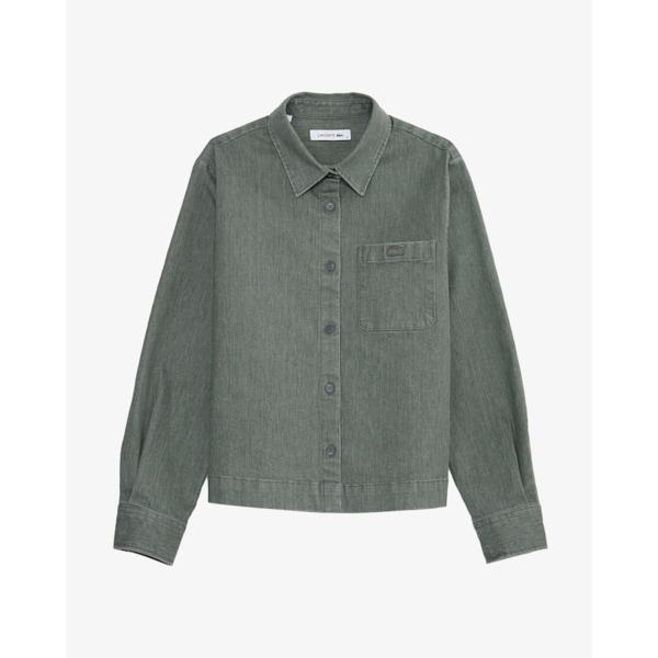 (女性) 25FW クロップデニム アウター型シャツ CF610E-55N E9F (オリーブ)