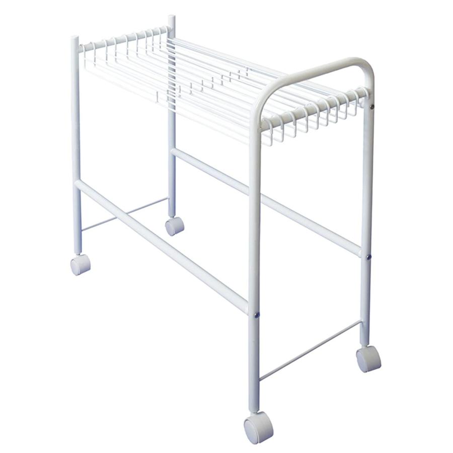 コートラック ホワイト クローゼット ローリング パンツ ハンガー オーガナイザー トロリー ホイールと10個のハンガー付き 省スペース 多機能ズボン/ジーンズラ