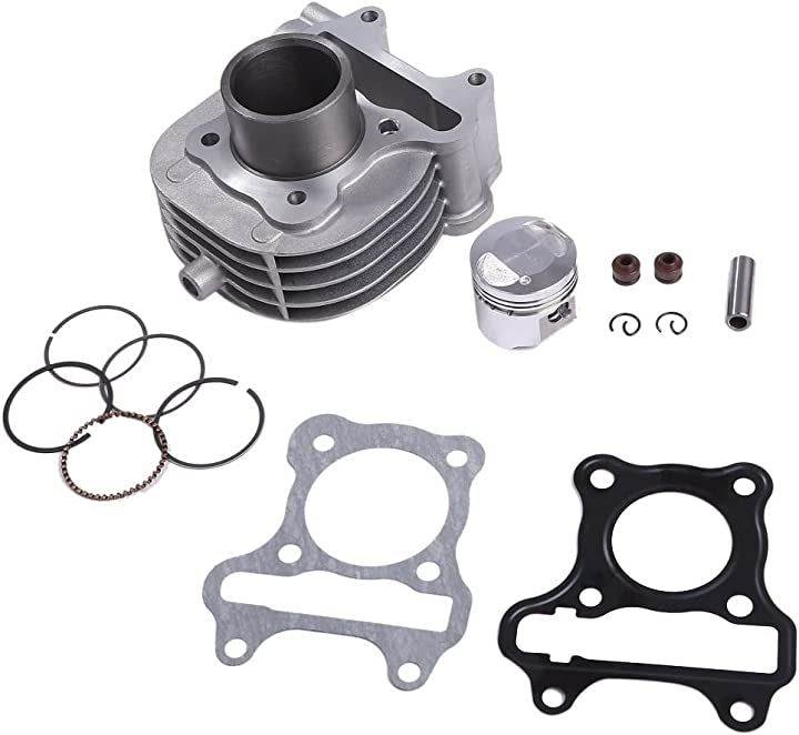 Avan Knight ピストン シリンダー セット キット レッツ 4 / 4G 5 5G アドレス V50 V50G エンジン KRB124(シルバー)