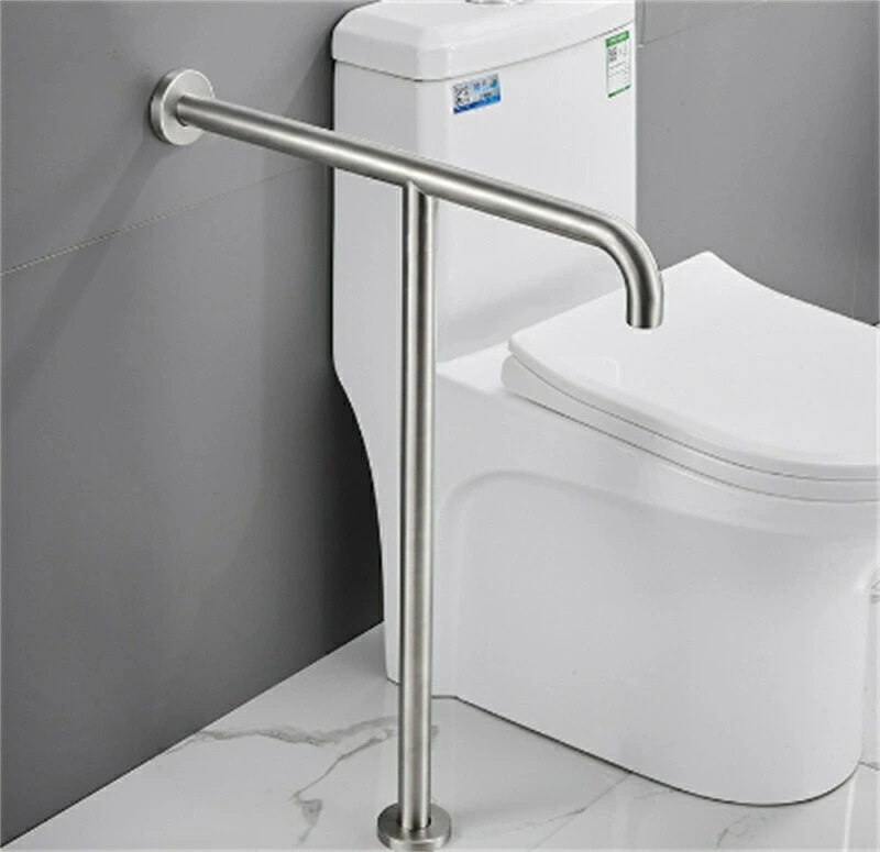 転倒防止 耐荷重150kg 介護 ステンレス製 トイレ用アーム トイレ手すり T型 立ち上がり補助 浴室の手すり サポート 組み立て簡単 3点セット