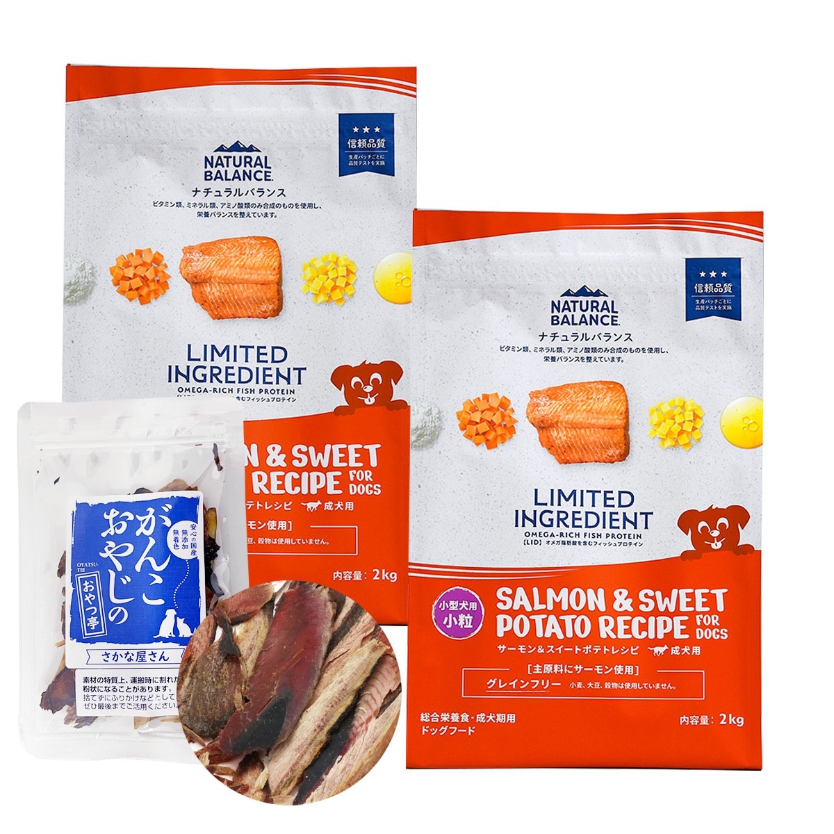 LIDグレインフリー 成犬用 サーモン&スイートポテト 小粒 2kg×2袋【お試し国産お魚厚削り15g付き】