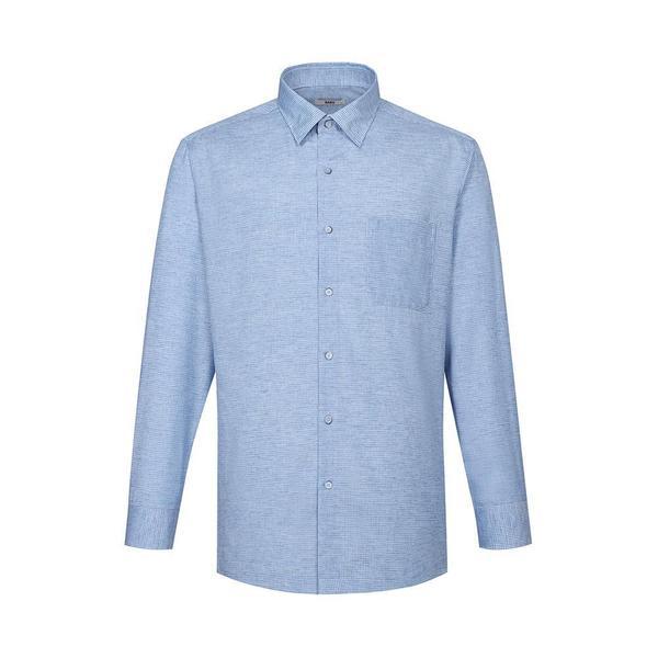 リネン混紡マイクロパターンカジュアルシャツ__DLS3SHCL101B1