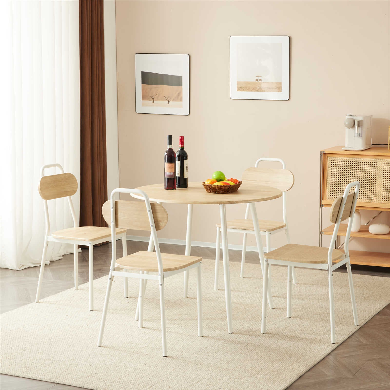 【日本国内出荷-3日で配達】ファッション ダイニング 5点セット ダイニングテーブル ダイニングセット 食卓 チェア4脚 コンパクトサイズ 4人掛け おしゃれ DJYC96