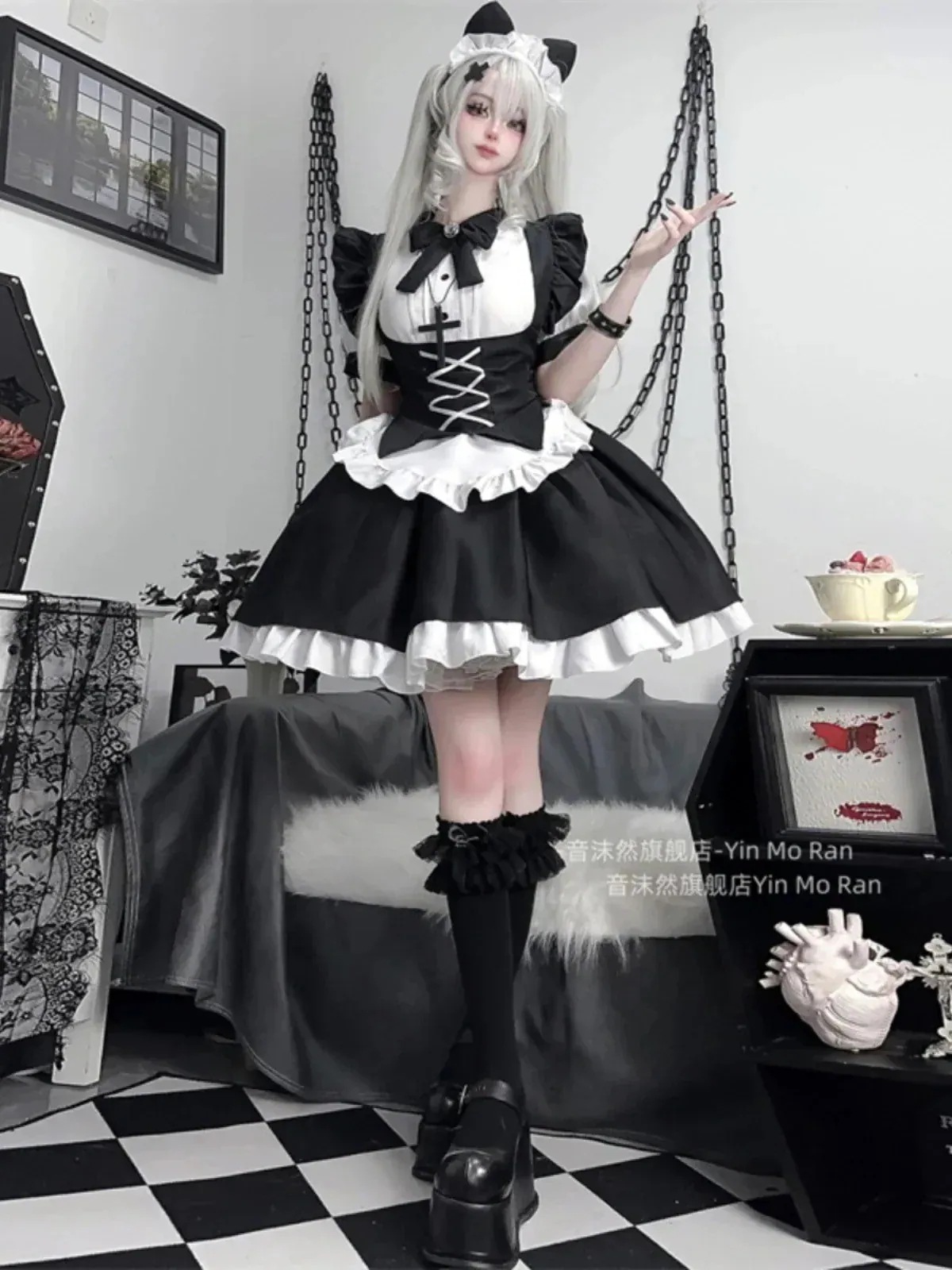 今年 短纳期 4点 セットアップ ワンピース ハロウィン 大人 仮装 コスチューム服 衣装 学園祭 文化祭 ファッション系 レディース セクシー型 ブラック かわいい