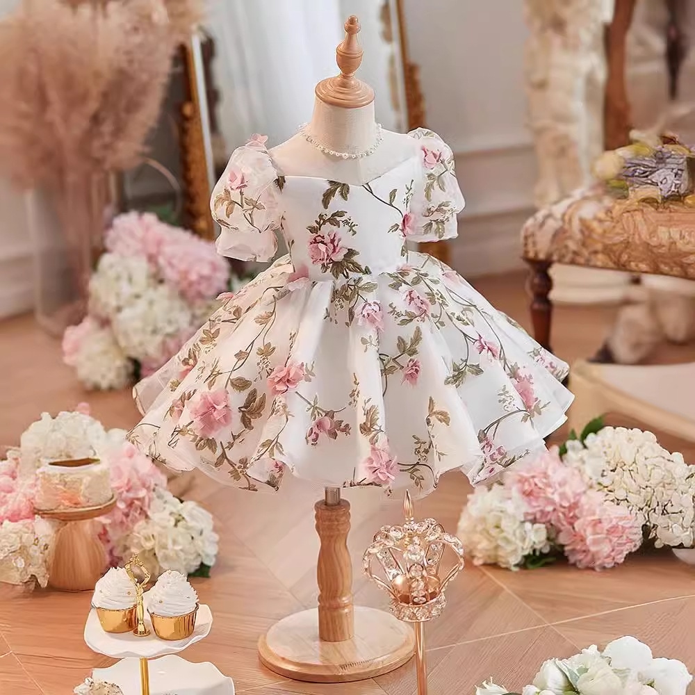 女の子のドレス誕生日1歳の宴会赤ちゃん2025花の子供のプリンセスドレス