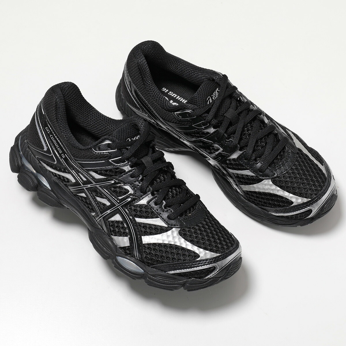 ASICS アシックス スニーカー GEL-CUMULUS 16 ゲル キュムラス 1203A733-002 レディース ローカット メッシュ シューズ 靴 BLACK-BLACK