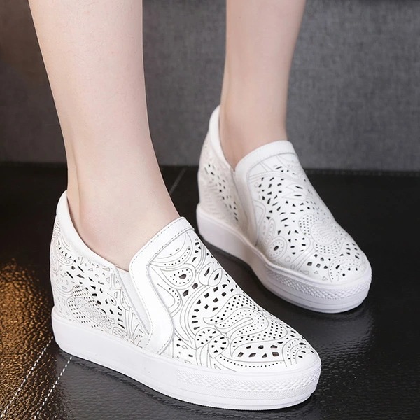 【収納バッグ付き】インヒールスニーカー スリッポン レディース 本革 痛くない 走れる スニーカー ウェッジソール インヒールスリッポン 楽ちんスリッポン シューズ パーティー 結婚式 二次会 白 黒