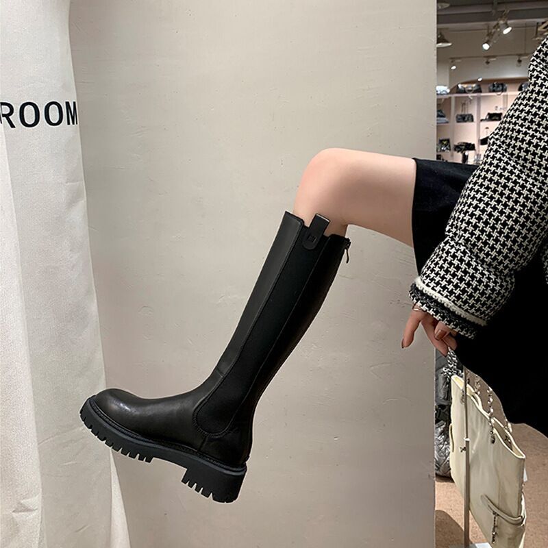 レディース ブーツ ロングブーツ 5cm ラウンドトゥ 防寒 暖かい 美脚 脚長 レザー かわいい 大人可愛い きれいめ シンプル カジュアル 上品 おしゃれ かっこいい エレガント ラブリー