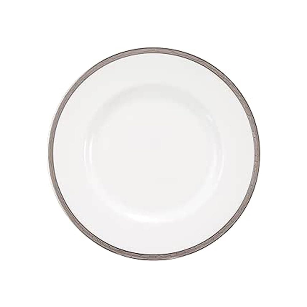 NARUMI(ナルミ) プレート 皿 葉脈(プラチナエンボス) 23cm ホワイト おしゃれ かわいい 上品 リム ランチプレート ワンプレート ミートプレート 日本製 52255-1582