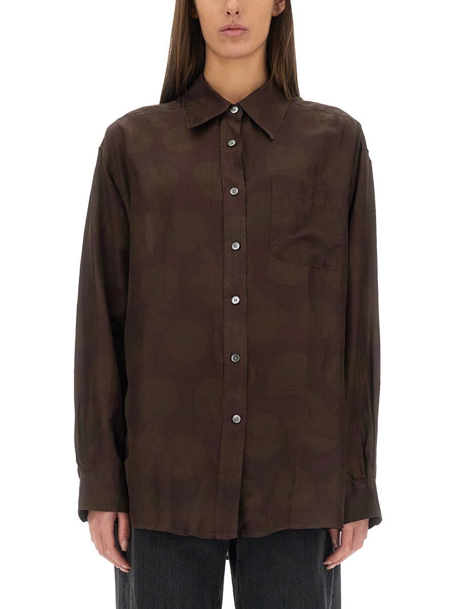 W4242FD_DOTTEDPRINTCOTTONSILK ブラウン 秋冬2024 シャツ レディース ia