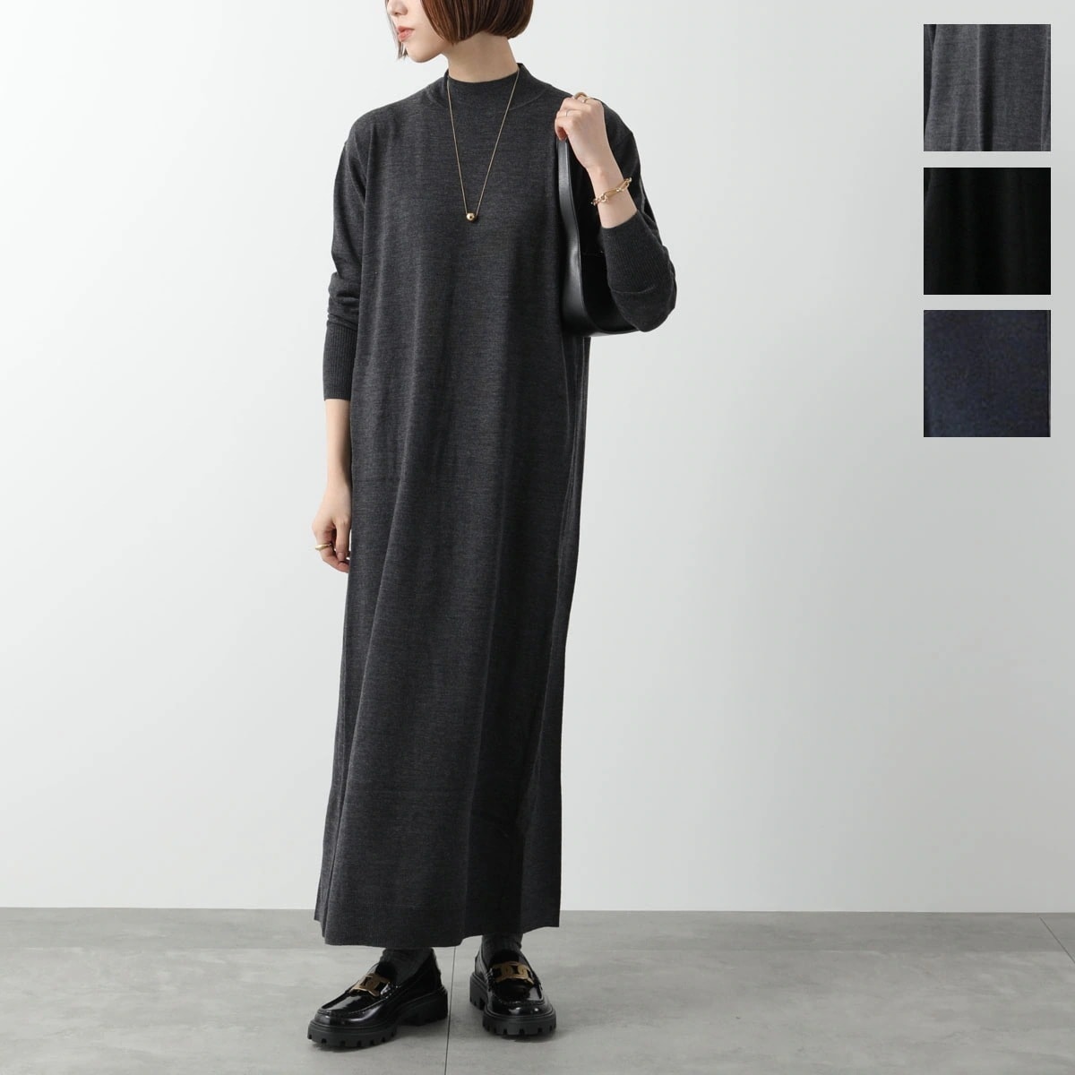 C.T.plage シーティー・プラージュ ワンピース Rws wool high neck dress CT24307 レディース ニット ロング丈 ハイネック Aライン 長袖 カラー3色 【ts】