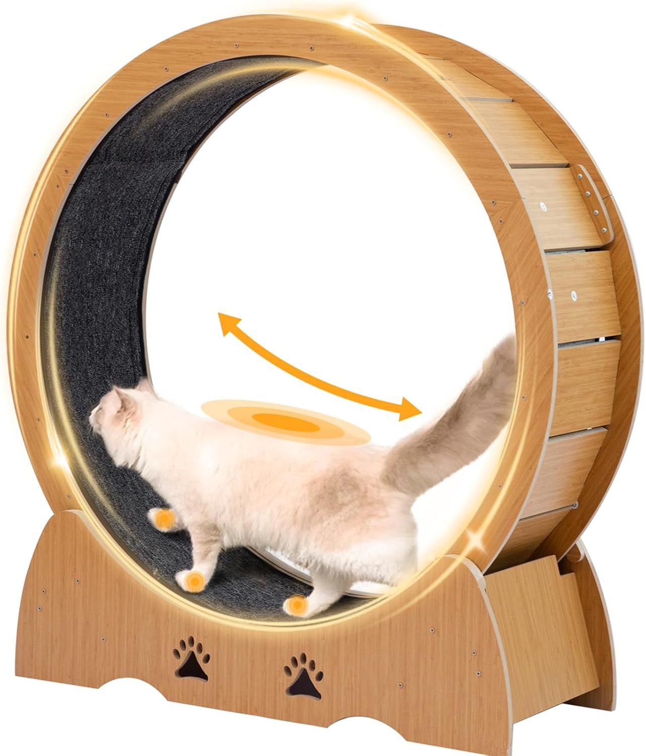 キャットホイール 猫の車輪 猫 ホイール 猫用トレッドミル 直径100cm 猫ランニングホイール 回し車 猫用回し車 運動不足解消 低騒音とロック装置 日本語説明書付き