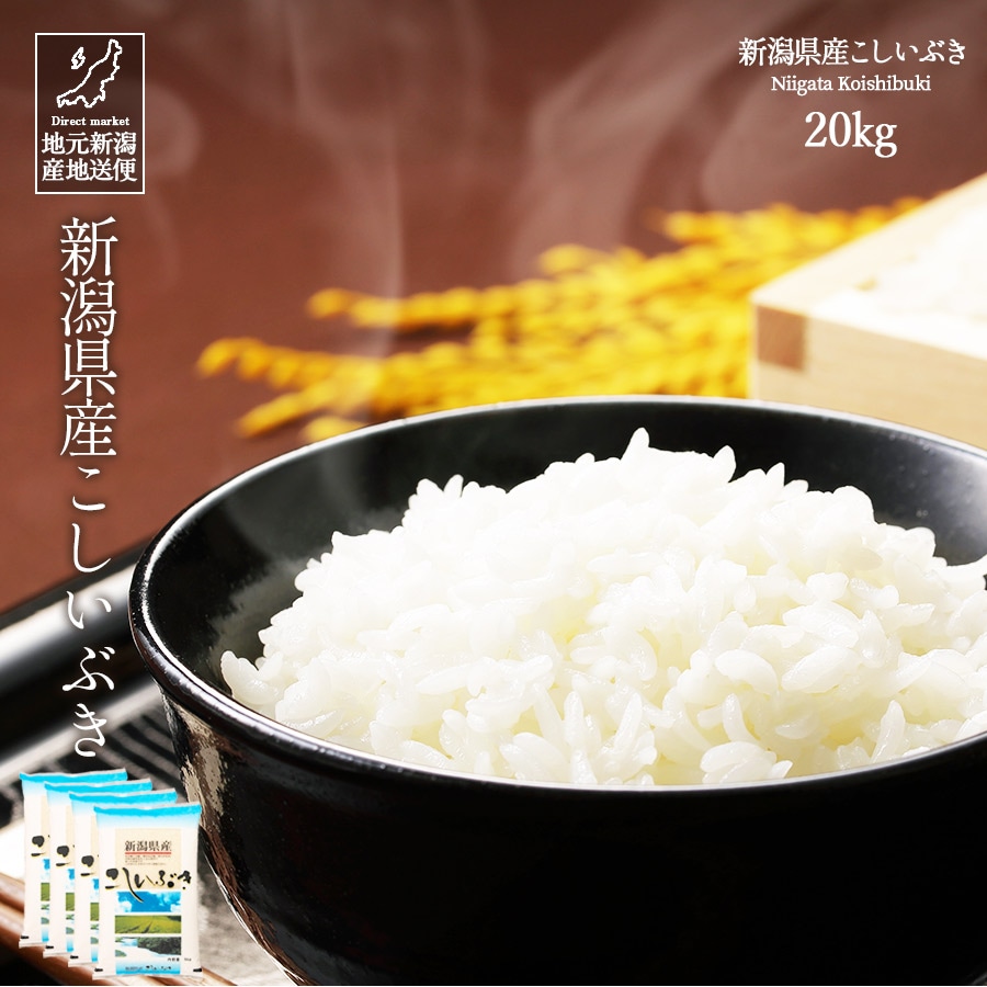 （10kg×2袋）　令和２年産　玄米20kg　新潟県産こしいぶき　米/穀物