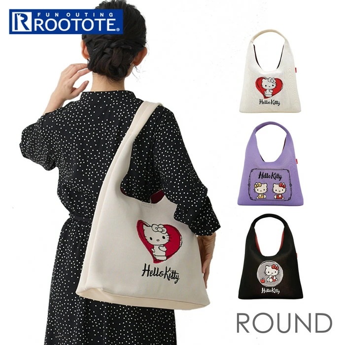 ルートート サンリオ ROOTOTE 8489 通販 ニットバッグ トートバッグ ニットトートバッグ 肩掛けバッグ キティちゃん Hello kitty ハローキティ ROUND ラウンド A4 通勤