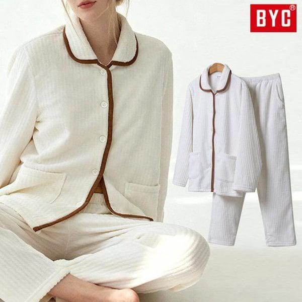 女性用極細繊維パジャマスリープウェア冬用パジャマふわふわホームウェアセット