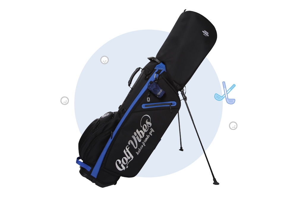 【カカオフレンズゴルフ】ゴルフリックスタンドキャディバッグライアンブルー/展示スクラッチグッズ