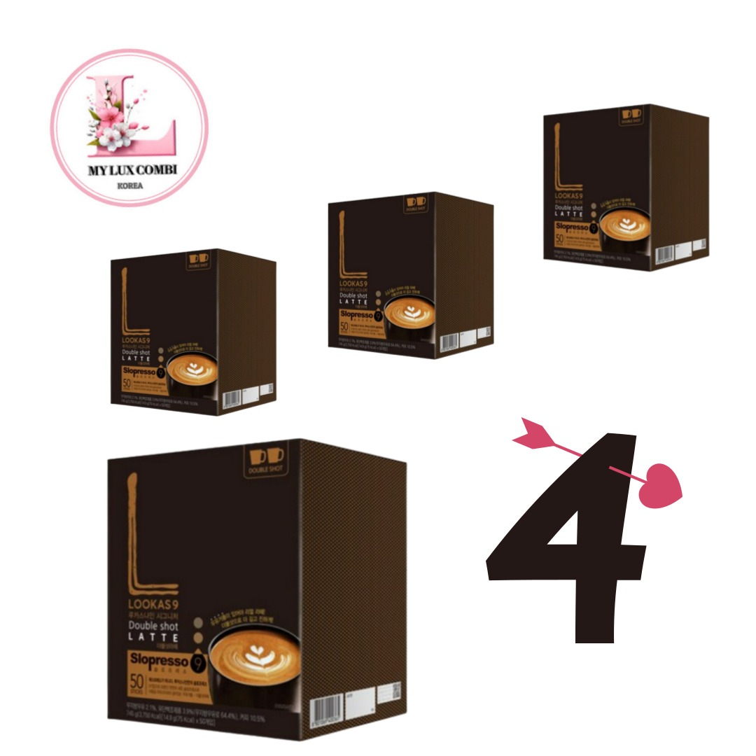 シグネチャーダブルショットラテ14.9g50個入り4個 / ダブルショットラテ インスタントコーヒー シグニチャーラテ ルーカスナインコーヒー コーヒースティック 濃厚ラテ 簡単コーヒー 韓国コーヒー