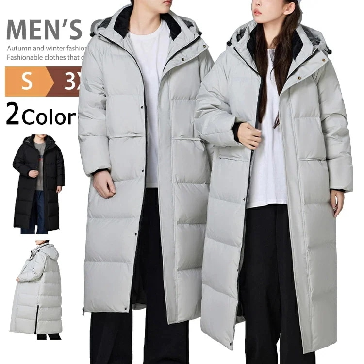 超ロングコート ダウン ベンチコート メンズ レディース 防寒 スポーツ観戦 ダウンコート ボリュームネック ブルゾン アウター スタッフコート ダウンロングコート 膝下丈 暖かい サッカー トレーニ