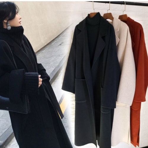 レディース チェスターコート トレンチ ステンカラー ロング丈 スプリング 無地 A2066