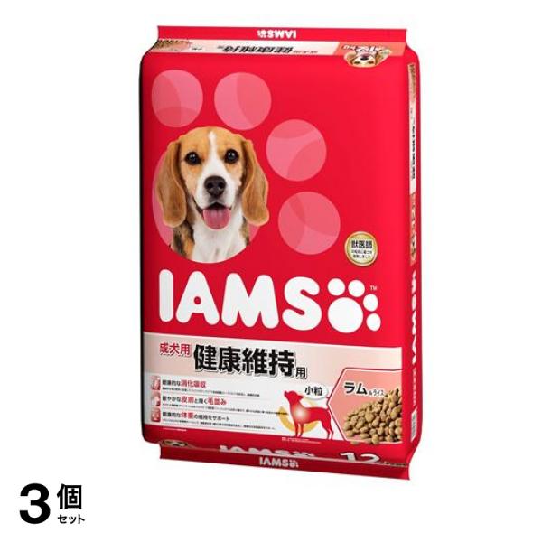 (IAMS) ドッグフード 成犬用 健康維持用 ラム&ライス 小粒 12kg 3個セット 32,959円