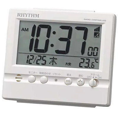 リズム時計 8RZ201SR03 RHYTHM 電波デジタル時計 ホワイ...のサムネイル