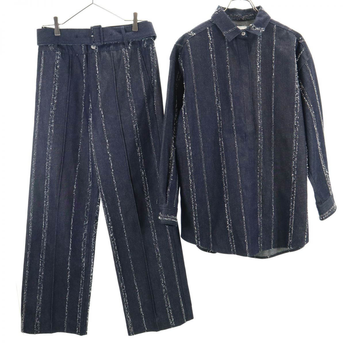 長袖 デニムシャツ 上下セットアップ M/26 レディース