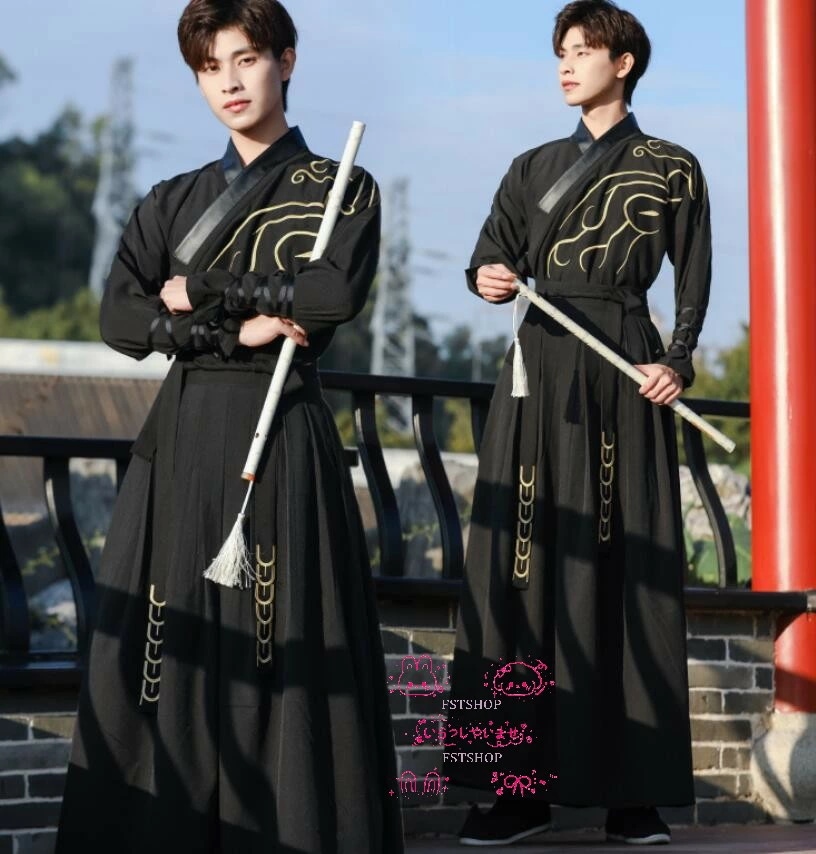 【2025新作入荷】漢服メンズチャイナ服コスプレ服カップルペア男女通用 唐装2点セットアップ舞台ステージダンス衣装 演出服メンズ男女兼用レディース古代コスプレ大人用 長袖 交差襟コスプレ衣装トップス袴 5,401円