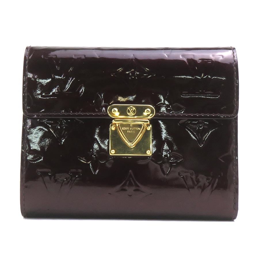 ルイ ヴィトン LOUIS VUITTON 三つ折り財布 モノグラム ヴェルニ ポルトフォイユ コアラ モノグラムヴェルニ アマラント ゴールド レディース M93520 e61521