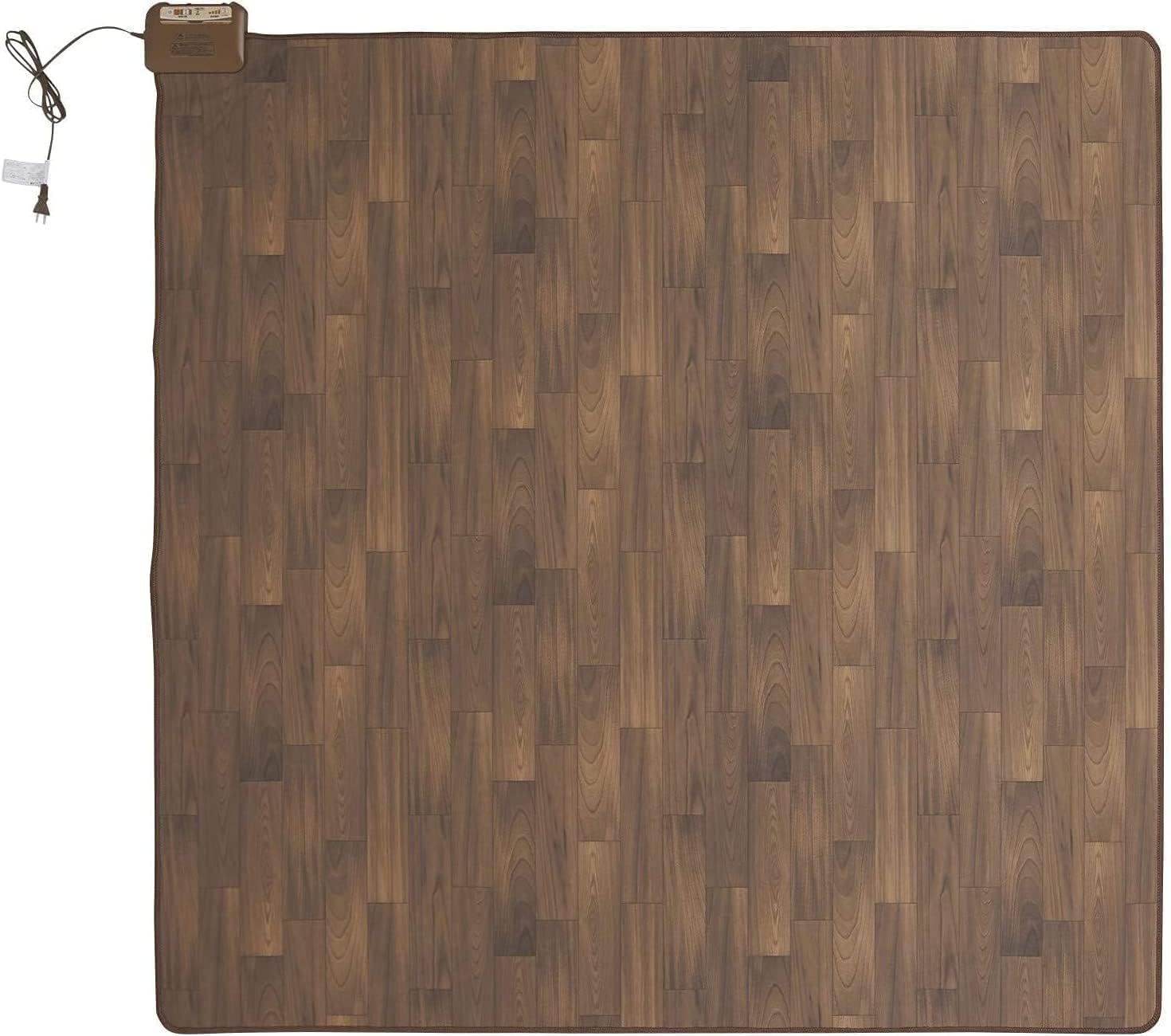 [山善] ホットカーペット フローリング調 電気カーペット 2畳 (176cm×176cm) 防水加工 暖房面切替 温度調節5段階 ダニ退治機能 6時間オートオフタイマー ダークブラウン YZC-20