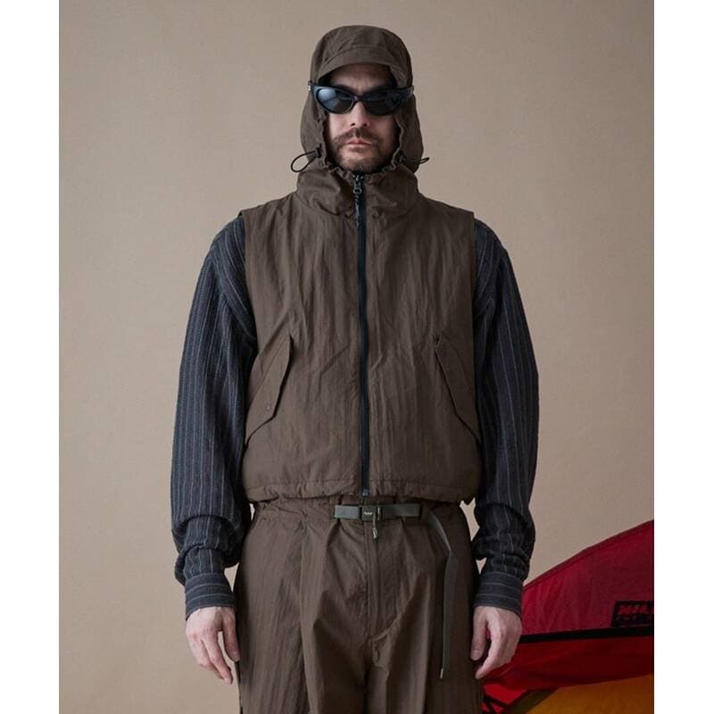 ペンフィールド PENFIELD CN パッカブルバッグ フード付きベスト ブラウン FR2WV50U 479905