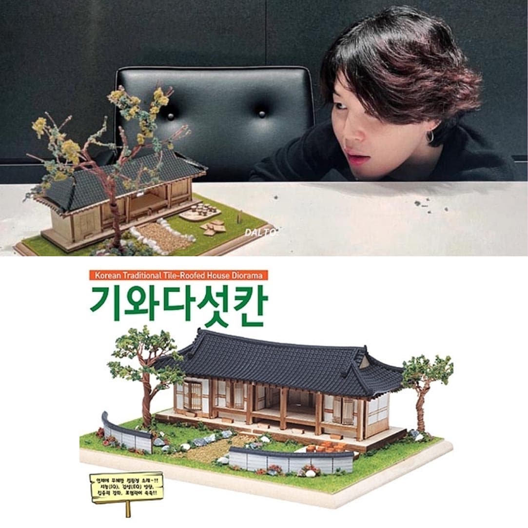 [BTS JIMIN組立] 韓国ジオラマ 瓦5間 木の模型 立体(YM963)パズル 木のおもちゃ Building Jimins Miniature House