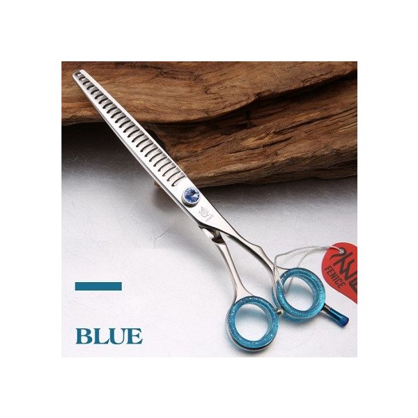 フェニスプロフェッショナルJP440c 7.5インチペット犬グルーミングはさみ間伐鋏間伐率約75％ Blue 7 point 5 inch