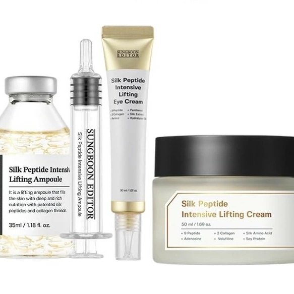 シルクペプチド 3点セット アンプル アイクリーム フェイスクリーム