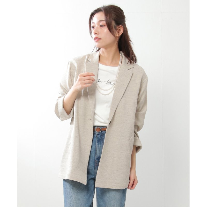 麻調合繊ゆるジャケット
