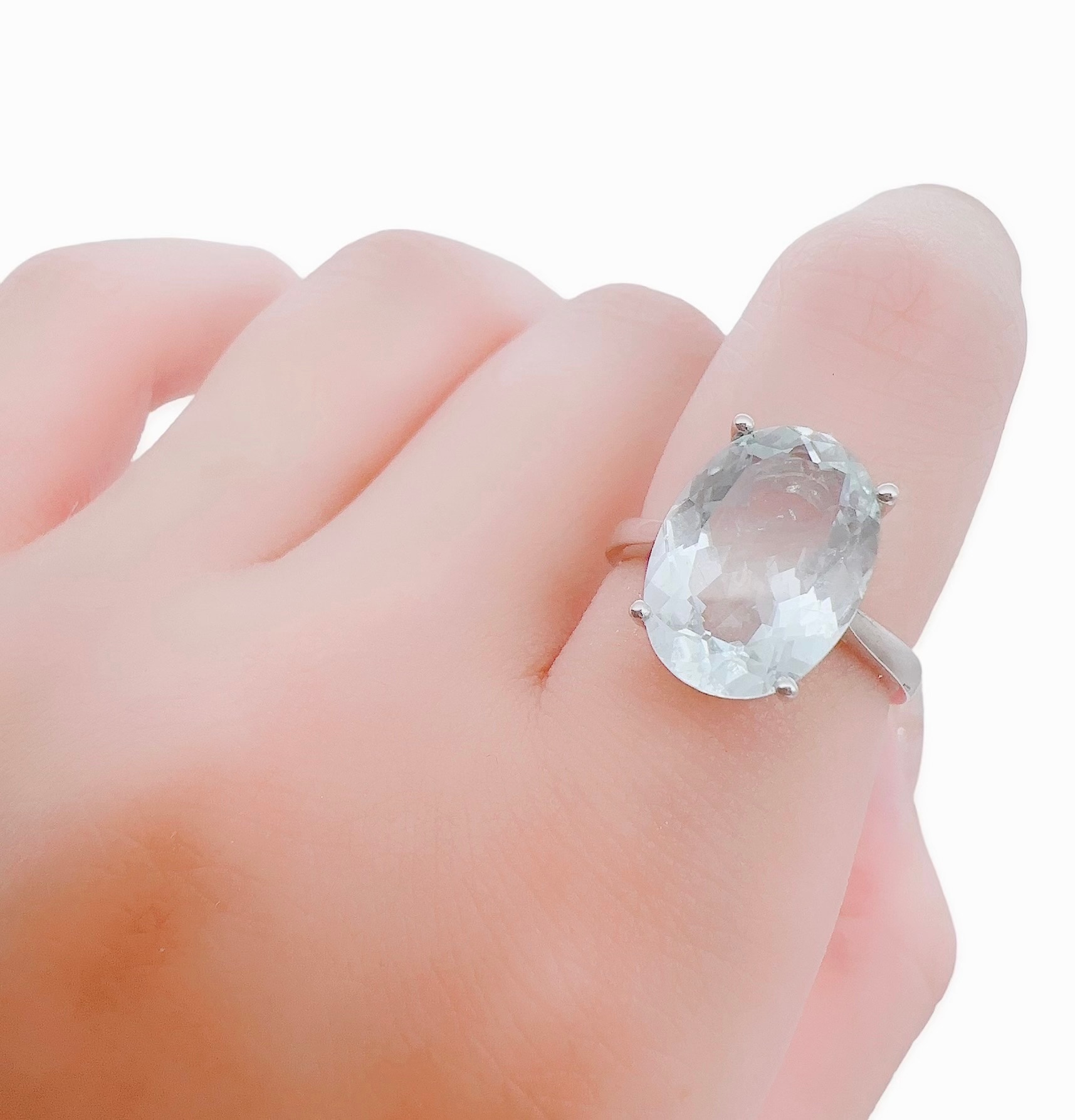 限定1点 大粒 天然 アクアマリン リング 指輪 プラチナ ジュエリー ペンダント 誕生日 バレンタイン 23,520円