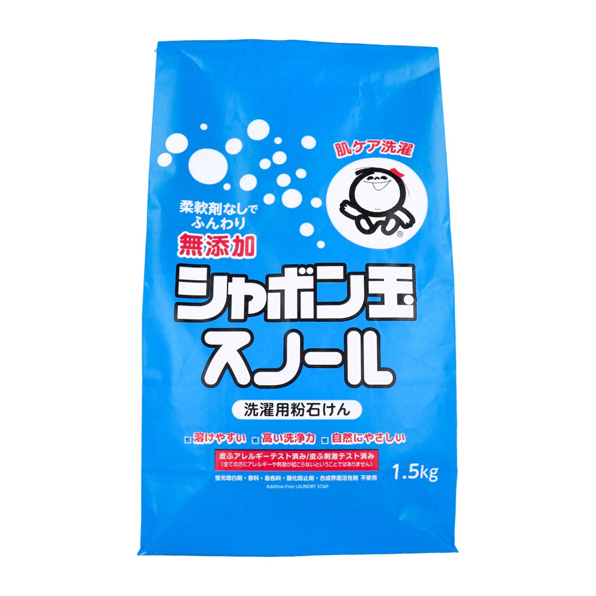 洗濯用粉石けん 無添加 シャボン玉 スノール 弱アルカリ性 1.5kg X3パック 5,603円