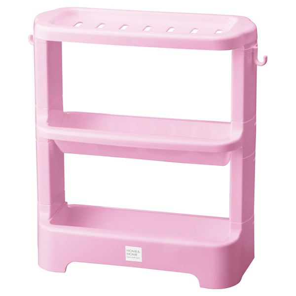 (12セット)シンプル ボトルラック/お風呂収納 (パステルピンク) 33×14.1×38cm 材質：PP 『HOME＆HOME』