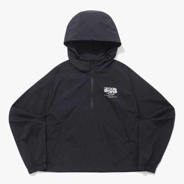 (40% OFF) レディース ストレッチ ウーブン カラーブロック アノラック (QQ122OJK27_BLK)