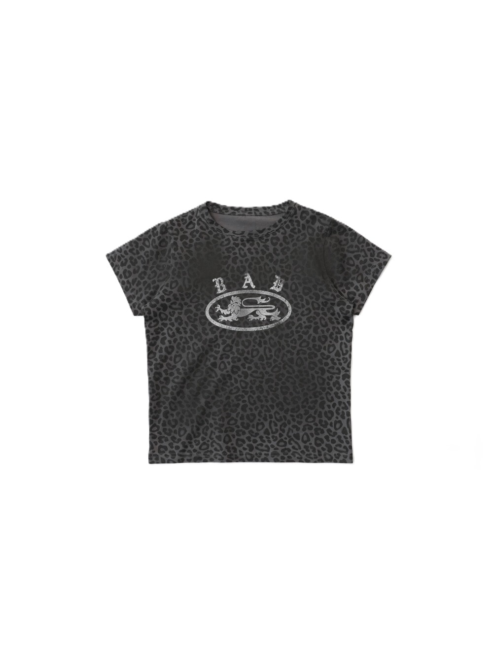 クラックプリントTシャツ - ブラックレオパード