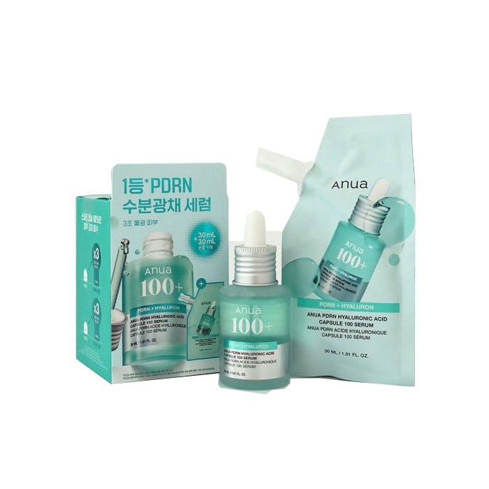 【1+1】PDRN ピーディーアールエヌ ヒアルロン酸 カプセル100 セーラム アンプル60ml (本品30ml+詰め替え30ml) 美容液